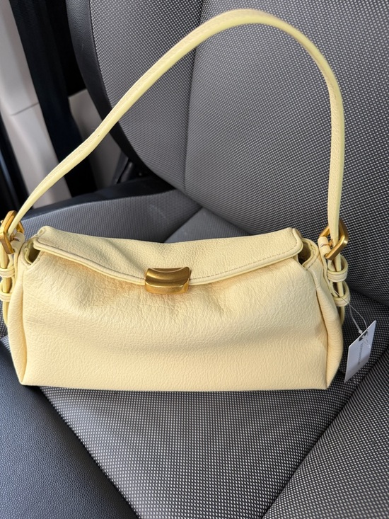 Anthropologie Handbags - Anthropologie Slouchy Faux Leather Shoulder Bag with Gold Hardware